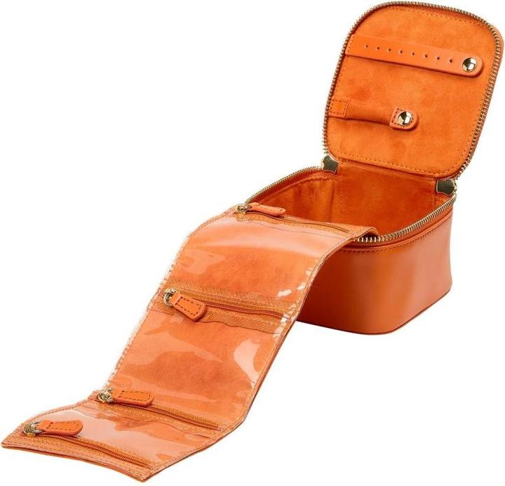 Produktbild Echtleder Schmuckbox Zip Jewellery Cube Maria Tangerine