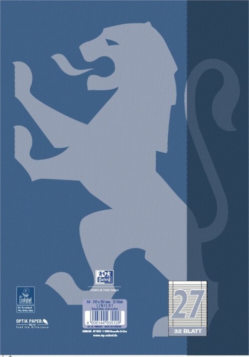 Actual product image Oxford Exercise book, A4, ruling 27 (A4, Lined, Hardcover)