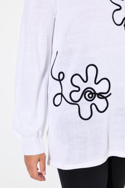 Produktbild Miamoda Pullover, Blumen, Ballon-Langarm (46, 48)