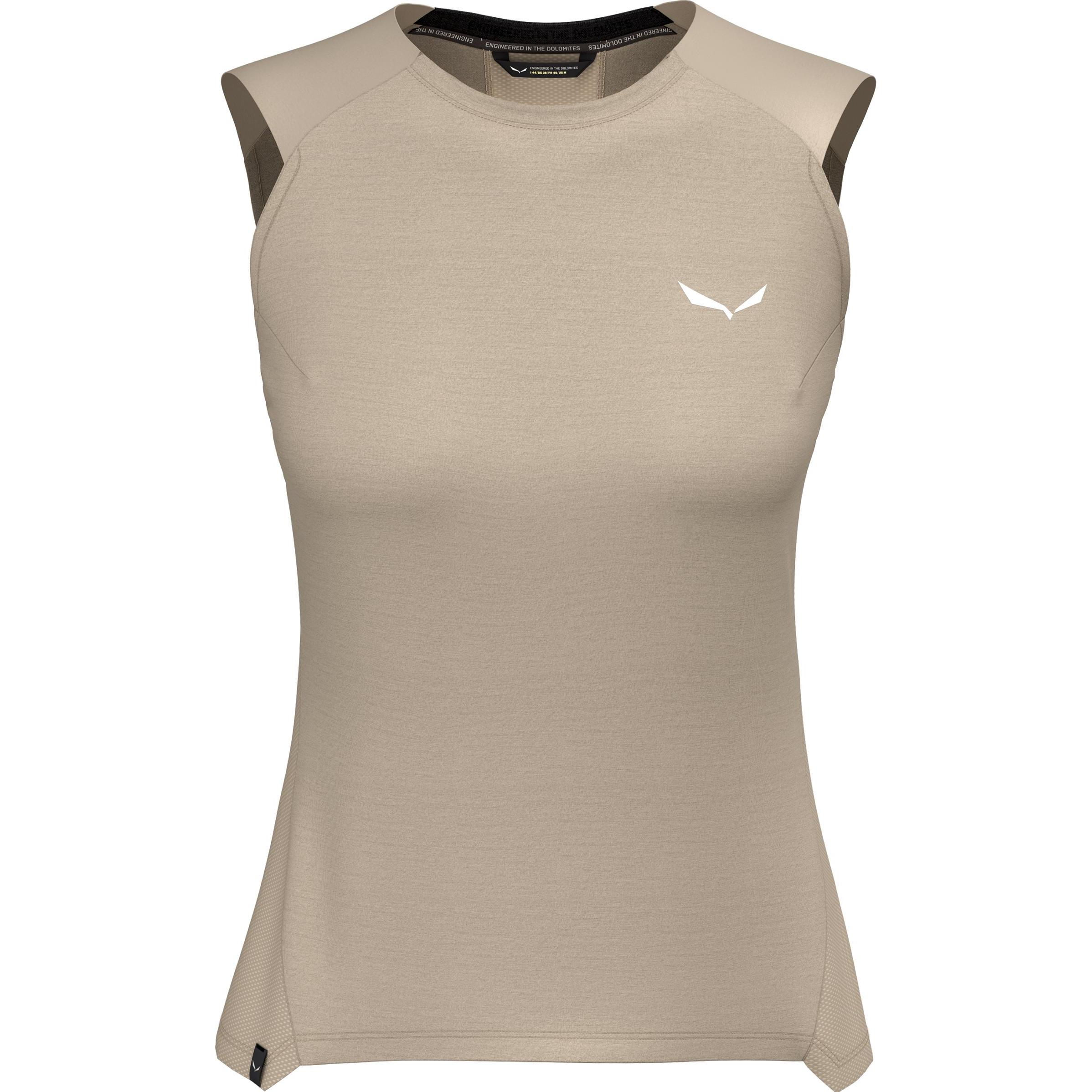Salewa, Damen, Funktionsshirt, Puez Merino Hybrid Tanktop Damen (34, XS), Beige, XS, 34
