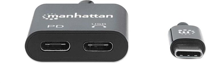 Image du produit Manhattan Prise USB-C vers le port audio USB-C et le port PD USB-C Power Delivery (0.11 m, USB 2.0)