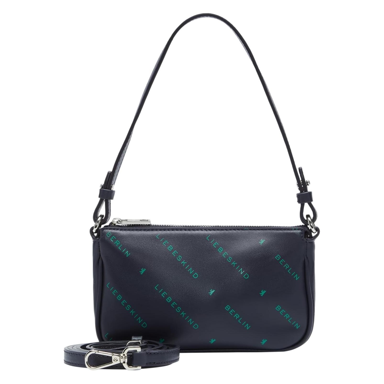Liebeskind Berlin, Damen, Handtasche, Leren Schoudertas Monogram Crossbody, Blau