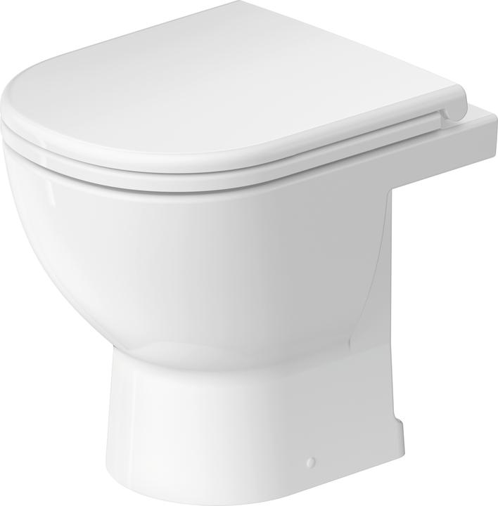 Duravit D-Code WC sur pied, chasse d'eau basse, rimless, 370x480x400mm, blanc brillant