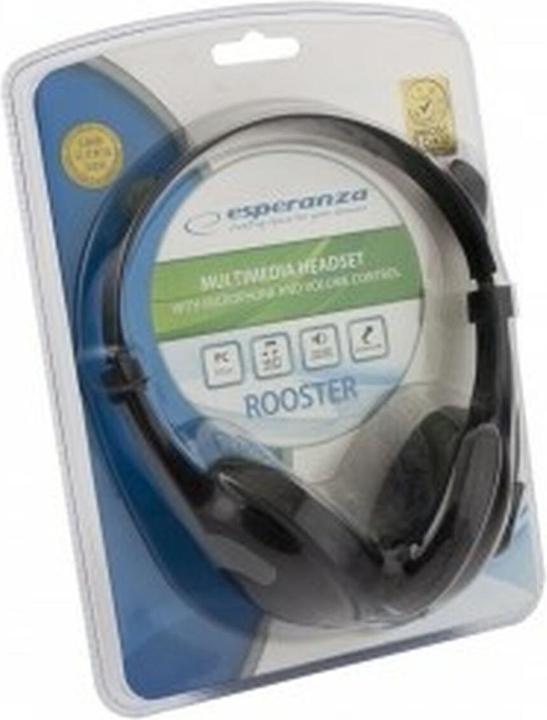 Produktbild Esperanza EH158K Kopfhörer & Headset Kopfband Schwarz Grau (Kabelgebunden)