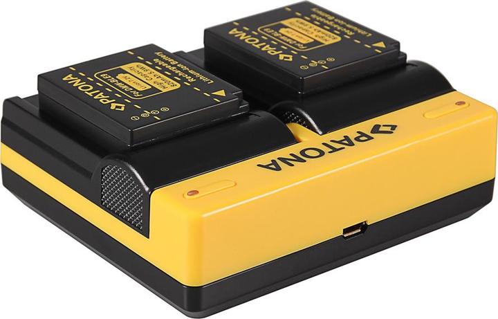 Actual product image Patona Dual charger for Panasonic DMW-BLE9E BLH7E Lumix DMCGF3 DMC-GF3 DMCGF3CK incl. Micro-USB Ka