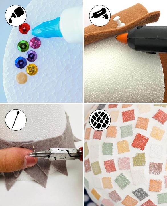 Immagine prodotto I Am Creative Mezzi gusci di palline di polistirolo