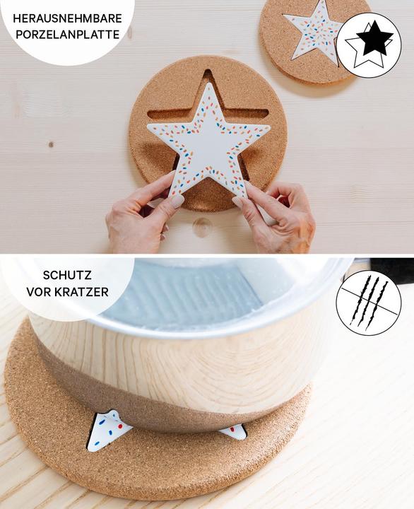 Produktbild I Am Creative Korkuntersetzer, Pfannen- und Topfuntersetzer, Set 10 Stk. (10 x, Pfannenuntersetzer)