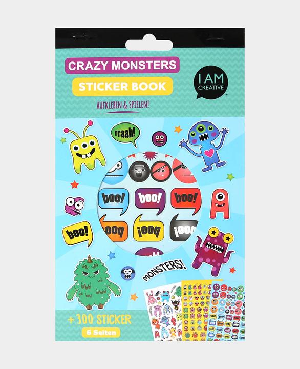 Actual product image I Am Creative Stickerbook Crazy Monster, 6 sheets (6 Sticker)