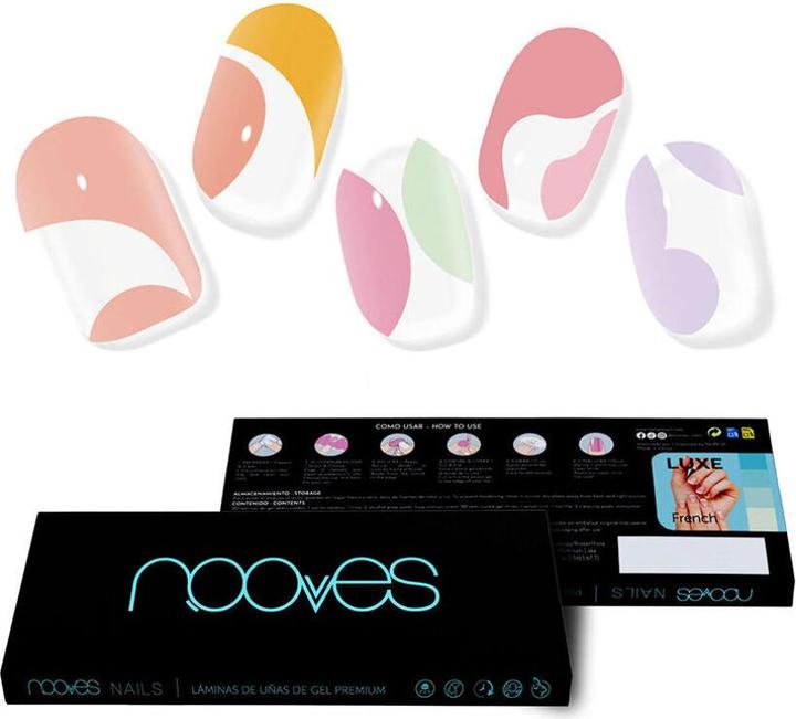 Actual product image Nooves NAILS Premium Precured Gel Nail Foils Paradise Art Design Semi-Hardened Gel Nail Strips Semi- (Artificial nails, Paradise Art Design)