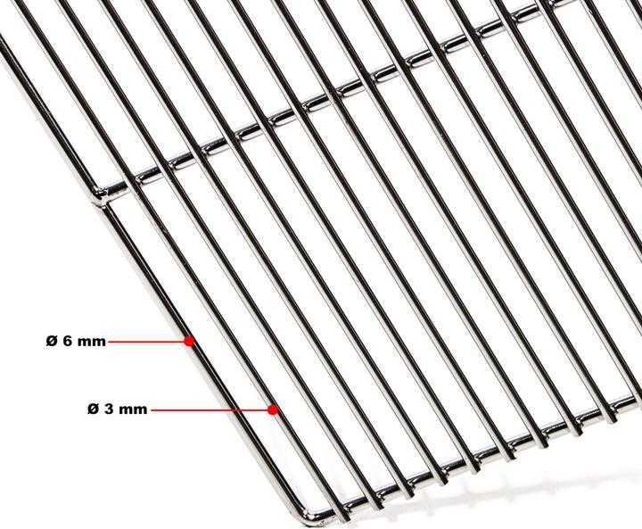 Image du produit Wiltec BBQ Grillrost Eckig 67x40cm Edelstahl Grillgitter Handgriffe Gasgrill Kugelgrill