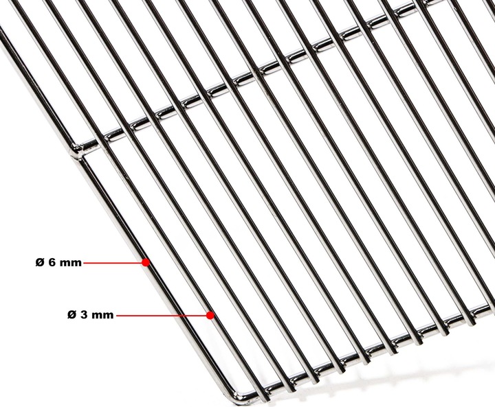 Produktbild Wiltec BBQ Grillrost Eckig 67x40cm Edelstahl Grillgitter Handgriffe Gasgrill Kugelgrill