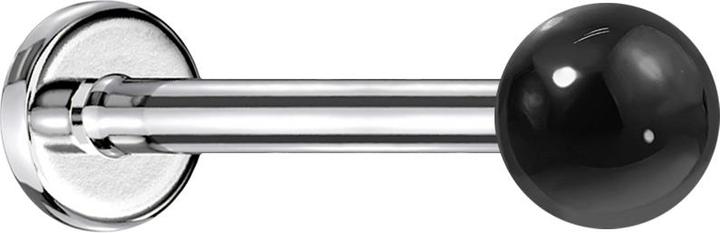 Actual product image Star Piercing Micro Labret silver with ball agate stone (without brass, Surgical steel 316L, Mineral)