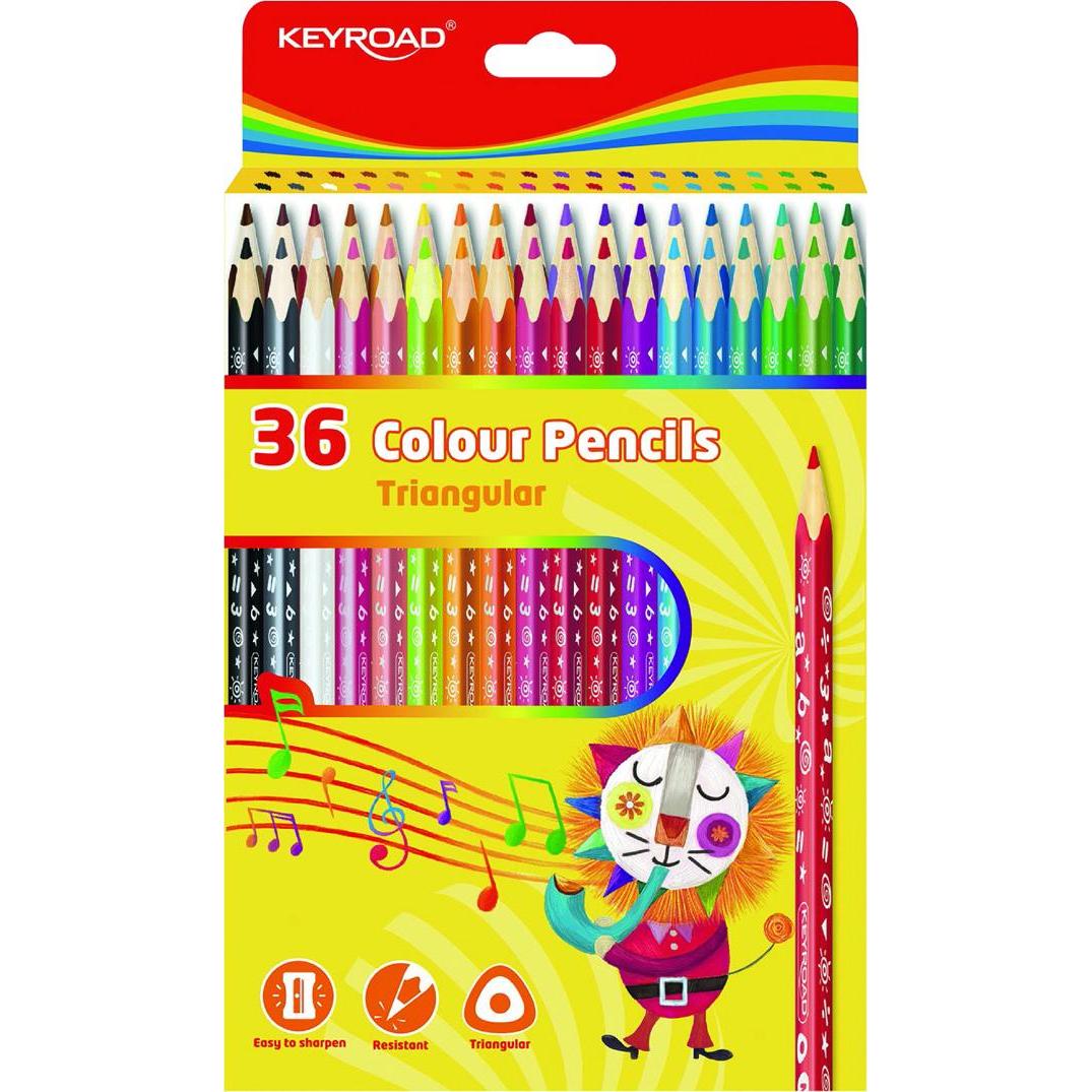 Keyroad, Bleistift, Bleistifte, dreieckig, 3 mm, 36 stück, box (3 mm, 36 x)