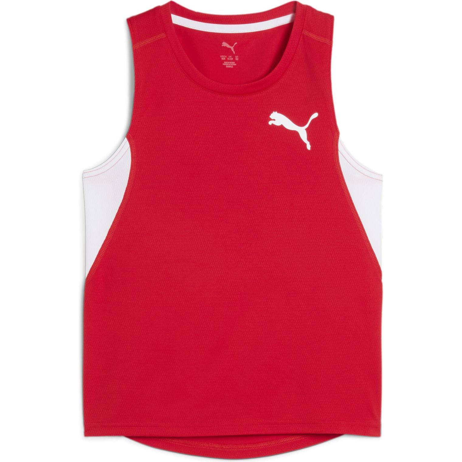 Puma, Jungen, Sportshirt, Y Cross The Line Singlet 3.0 (128), Rot, 128