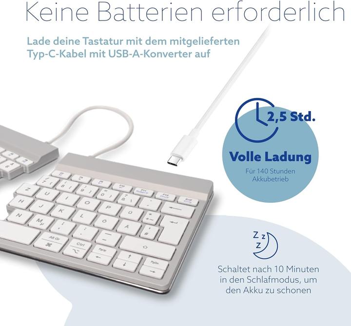 Actual product image R-Go Tools R-Go Keyboard Split Break DE Layout Bluetooth White (Germany, Wireless)