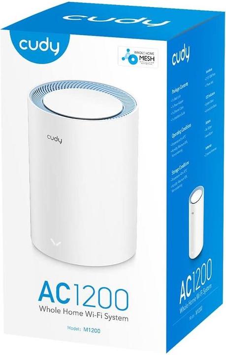 Productafbeelding Cudy M1200 1-PACK mesh wi-fi systeem Dual-band ( / ) Wi-Fi 5 (802.11ac) Wit Intern