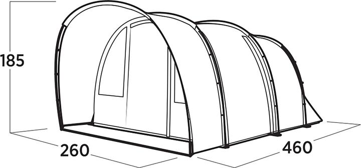 Actual product image Easy Camp Familien-Tunnelzelt Skarvan 4 (grau, Modell 2025) (Tunnel tent, 14 kg, 4 persons)