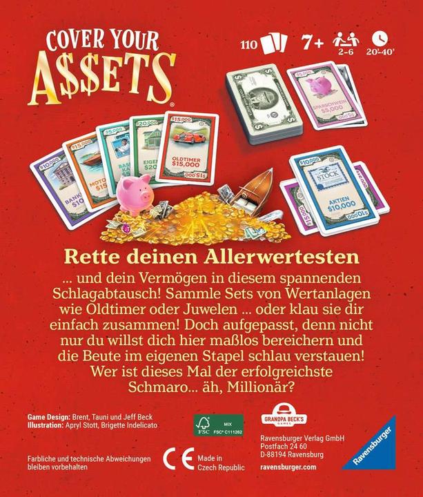 Produktbild Ravensburger Cover your Assets (Deutsch, 2 - 6 Spieler)