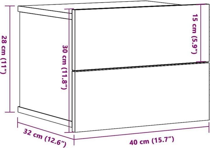 Immagine prodotto vidaXL Wand-Nachttisch (40 x 32 x 30 cm)