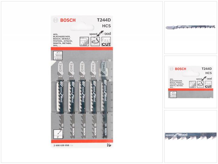 Image du produit Bosch Professional Zubehör Lame de scie sauteuse T 244 D Speed for Wood, pack de 5