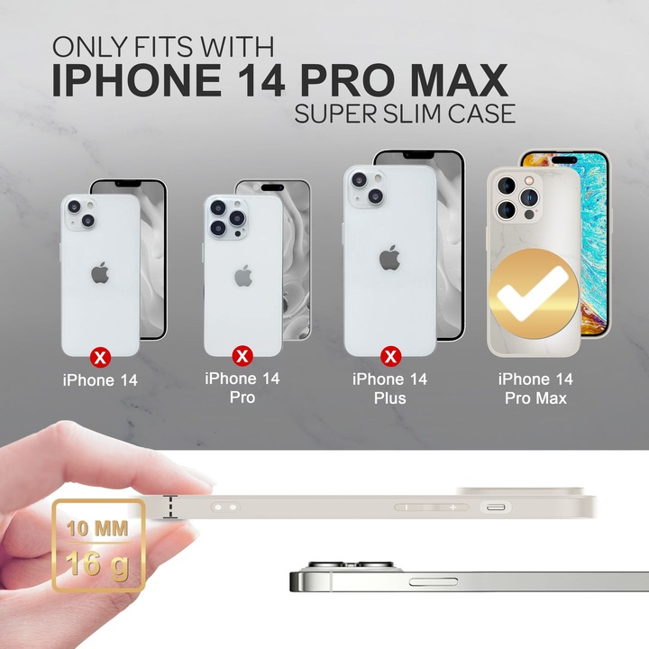 Immagine prodotto Nalia Copertura in vetro temperato effetto marmo (Apple iPhone 14 Pro Max)