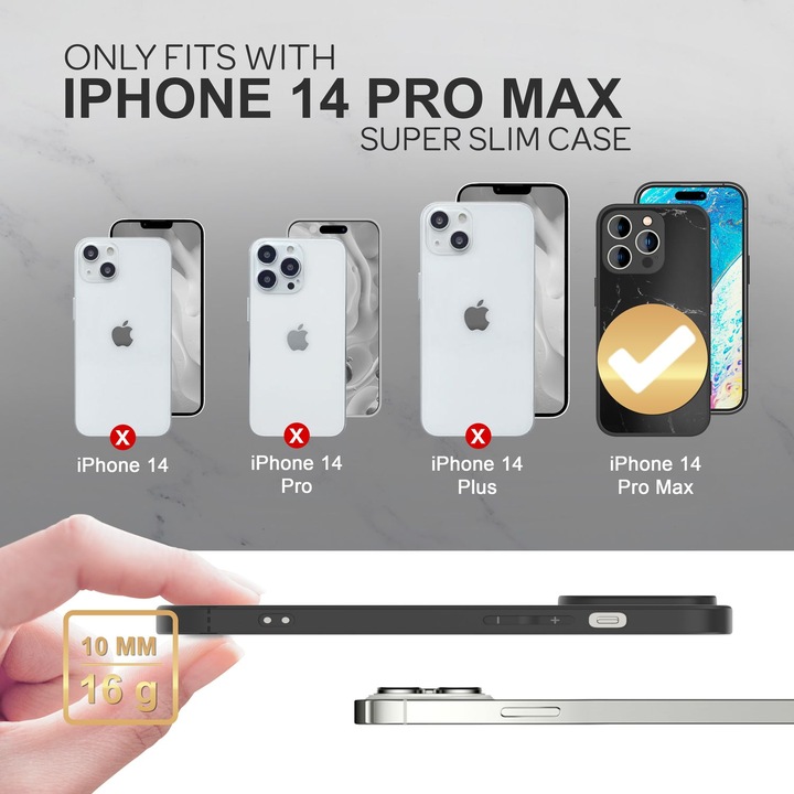 Immagine prodotto Nalia Copertura in vetro temperato effetto marmo (Apple iPhone 14 Pro Max)