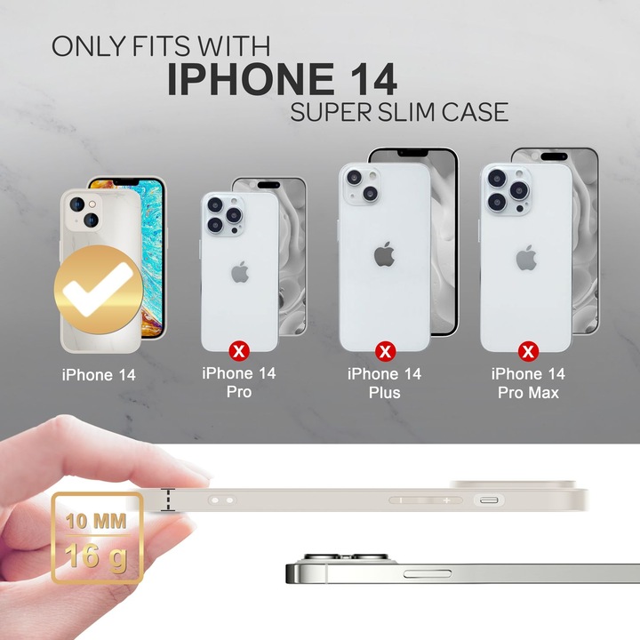 Immagine prodotto Nalia Copertura in vetro temperato effetto marmo (Apple iPhone 14)
