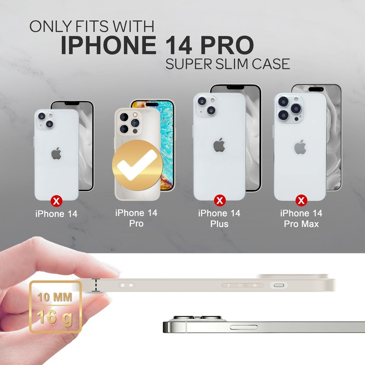 Immagine prodotto Nalia Copertura in vetro temperato effetto marmo (Apple iPhone 14 Pro)