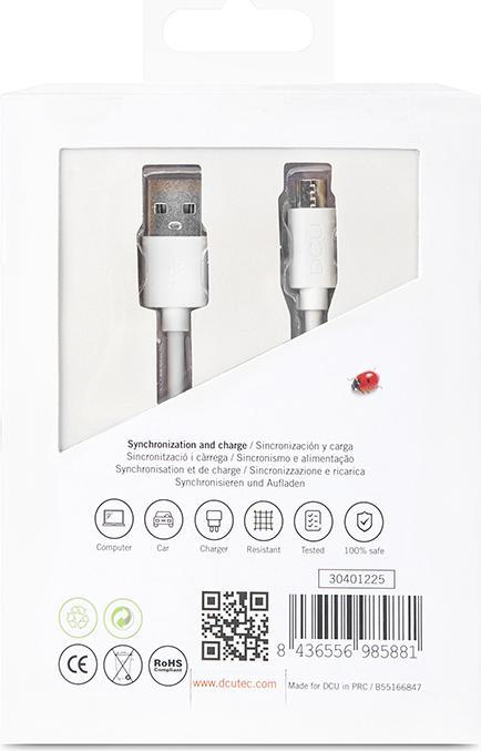 Produktbild DCU Tecnologic USB Connection A - Micro USB White 1m (1 m, USB 2.0)