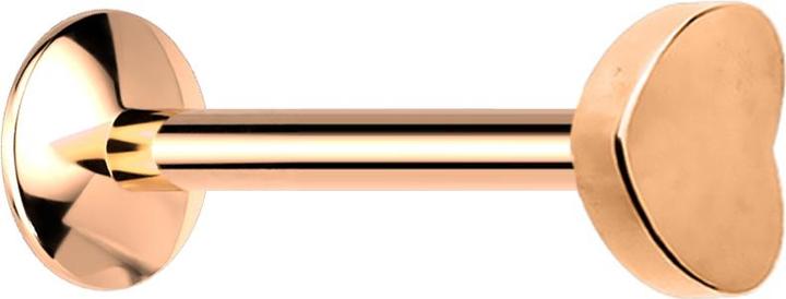 Produktbild Star Piercing Micro UFO Labret Innengewinde rosegold mit Herz (Titan, ohne Messing)