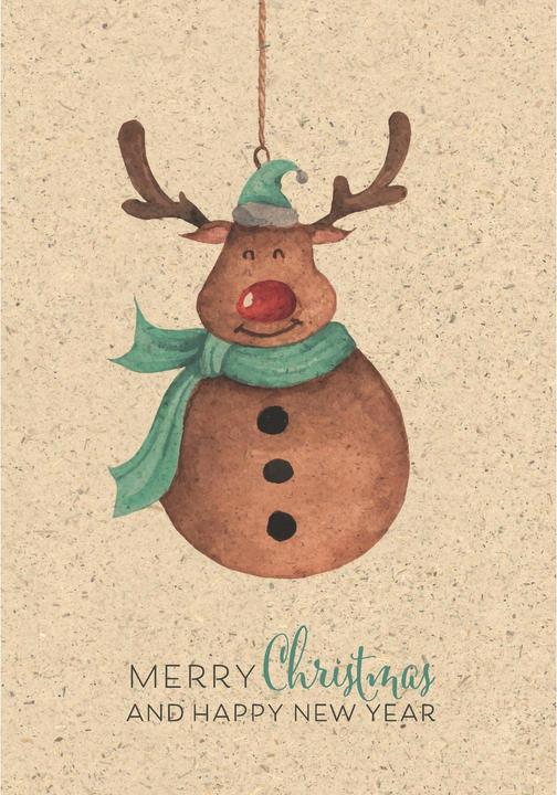 Immagine prodotto Biglietto di auguri di Buon Natale e Felice Anno Nuovo - Biglietto di carta d'erba (1 pz.)