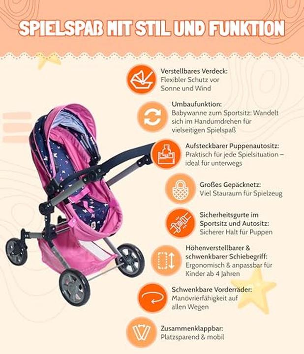 Actual product image Bayer Chic 2000 LINUS" combination doll's pram