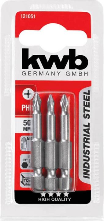 Produktbild kwb 121051 Kreuzschlitz-Bit PH 1 Stahl 3 St.