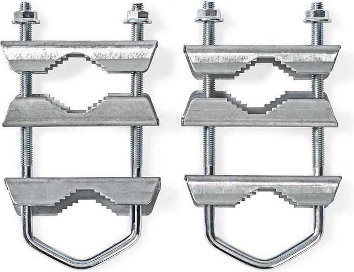 Actual product image Nedis Satellite Mast Clamp | Diameter: 40 - 60 mm | Steel | Silver (Mirrors + antennas Mounting)