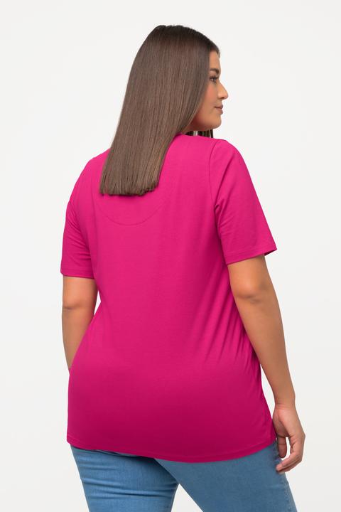 Immagine prodotto Ulla Popken T-shirt dal taglio svasato con scollo a tunica e mezze maniche (58)