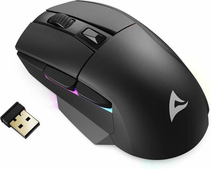 Actual product image Sharkoon SKILLER SGM50W Black (Cable, Wireless)