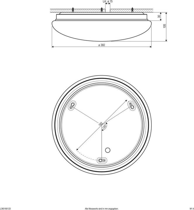 Produktbild EVN L360180125 LED Anbauleuchte - rund - (1386 lm)
