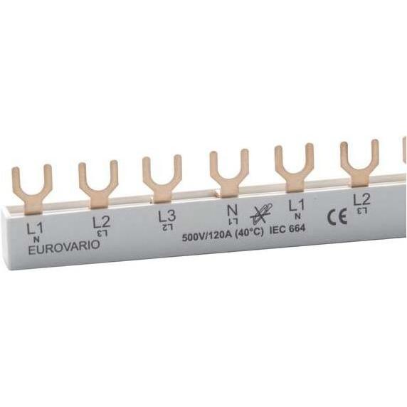 Doepke Sammelschiene 4ph. EV-SG4.12.120 Gabelschuh 120A,12 TE EV-SG4.12.120, Passive Bauelemente, Grau