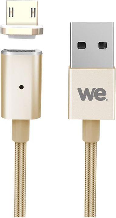 Produktbild WE C ble USB/micro USB magnétique or - nylon tressé - 1.20m (1.20 m)