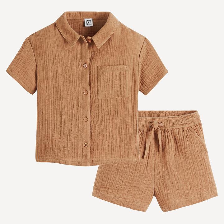 Actual product image La Redoute Collections Set aus Shorts und Hemd aus doppelter Baumwollgaze (92)