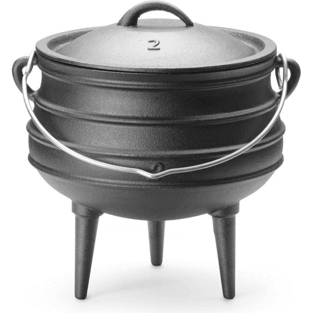 Hendi Gusseisentopf Schwarz, Pfanne + Kochtopf, Schwarz