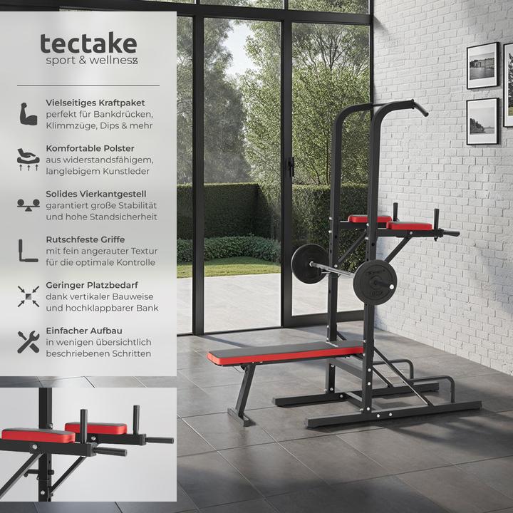 Actual product image tectake Multi Gym Reeves - bench press, pull-up bar, dip & leg raise station