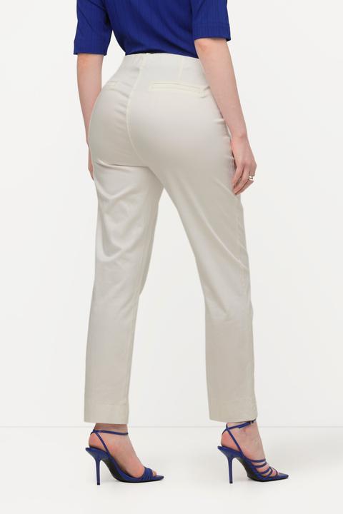 Image du produit Ulla Popken Pantalon avec passepoil et taille élastique. Coupe ajustée avec fente sur le bas de jambe. (44)