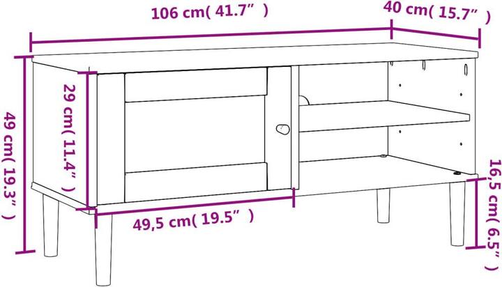 Immagine prodotto vidaXL TV-Schrank (106 x 40 x 49 cm)