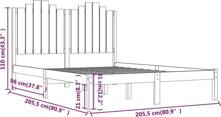 Produktbild vidaXL Bettrahmen (200 x 200 cm)