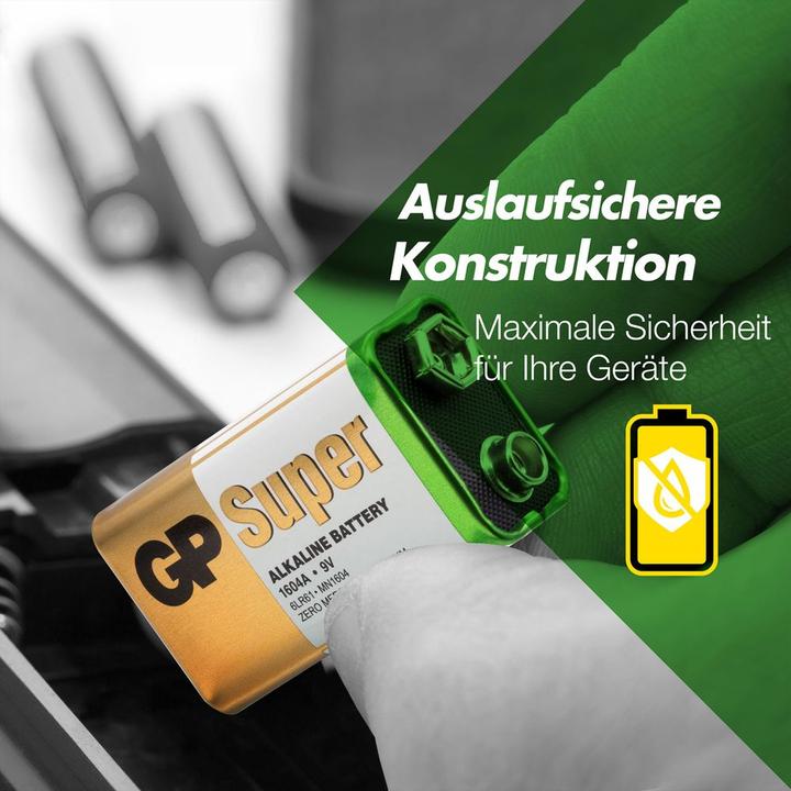 Produktbild GP Batteries 9 V Batterie Super Alkaline Batterien 9V, 8er (1 Stk., 9V Block)