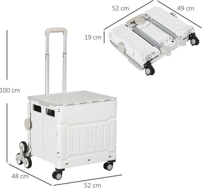 Immagine prodotto Swisshandel24 Carrello spesa pieghevole, carrello spesa con manico telescopico regolabile, montascale con