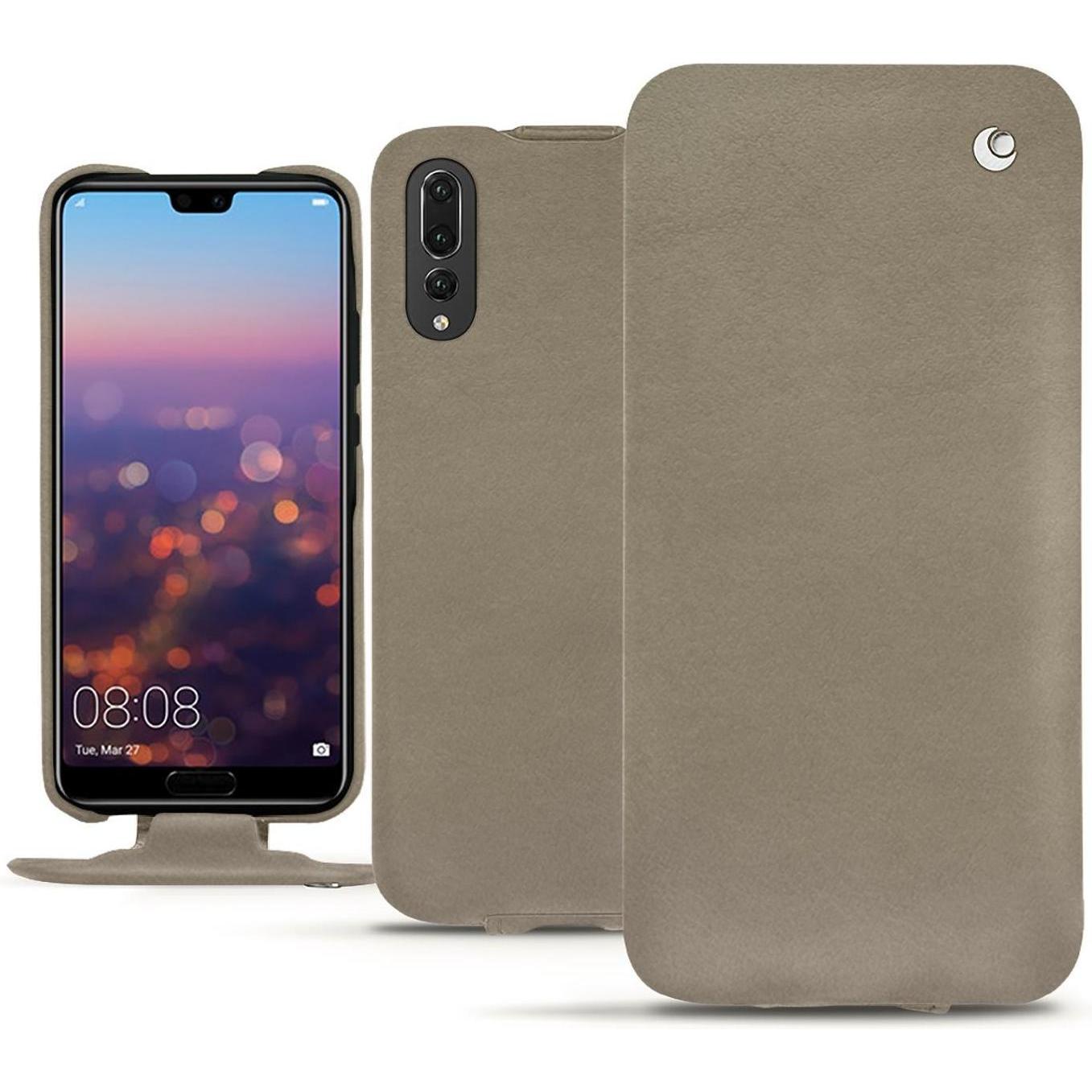 Thumbnail - Noreve Lederschutzhülle vertikal (Huawei P20 Pro), Smartphone Hülle, Beige