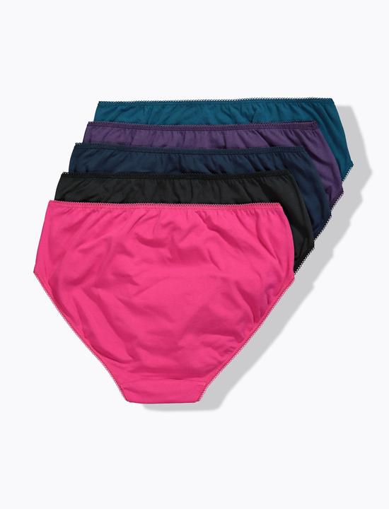 Immagine prodotto Ulla Popken Slip midi in confezione da cinque con orli con pizzo (46, 48, Confezione da 5 pezzi)