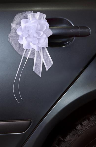 Image du produit Partydeco Accessoires de fête Décoration de voiture Rose 14 cm, 4 pcs, blanc (1 pièce(s))